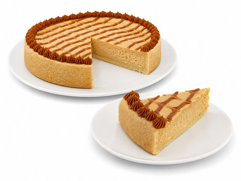 Pay dulce de leche de Pastelerías Marisa, postre artesanal con relleno cremoso y cobertura de dulce de leche.