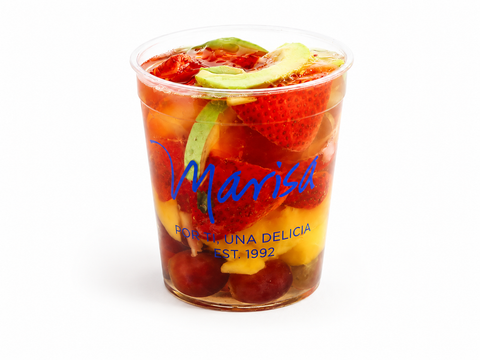 Gelatina suspiro de frutas de Pastelerías Marisa, postre artesanal elaborado con frutas y textura suave y cremosa.