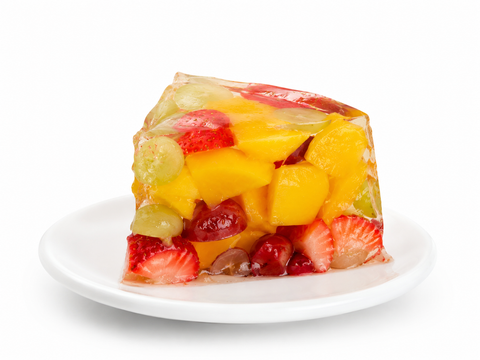 Gelatina suspiro de frutas de Pastelerías Marisa, postre artesanal elaborado con frutas y textura suave y cremosa.