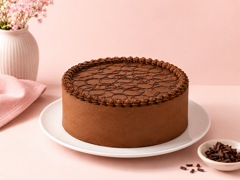 Pastel de chocolate artesanal de Pastelerías Marisa con betún cremoso de chocolate para los amantes del cacao.